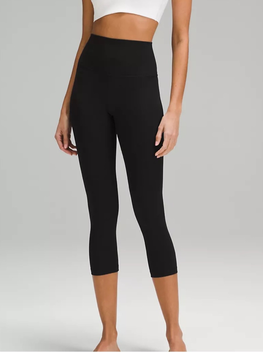 lululemon athletica Black High Waist Cropped Leggings